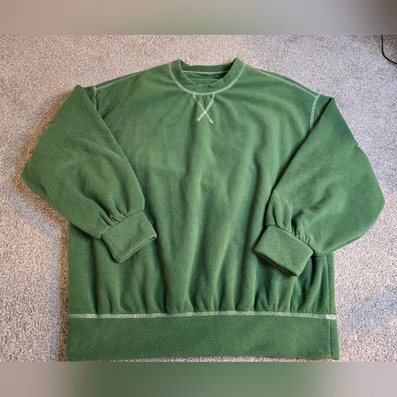 Be Happy It's Okay Crewneck Fleece Green  Medium EUC Streetwear Girlcore - Picture 2 of 7